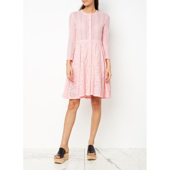 MAJE Rare Roxo Lace Long Sleeve Dress in Rose 3 NW - Picture 2 of 4